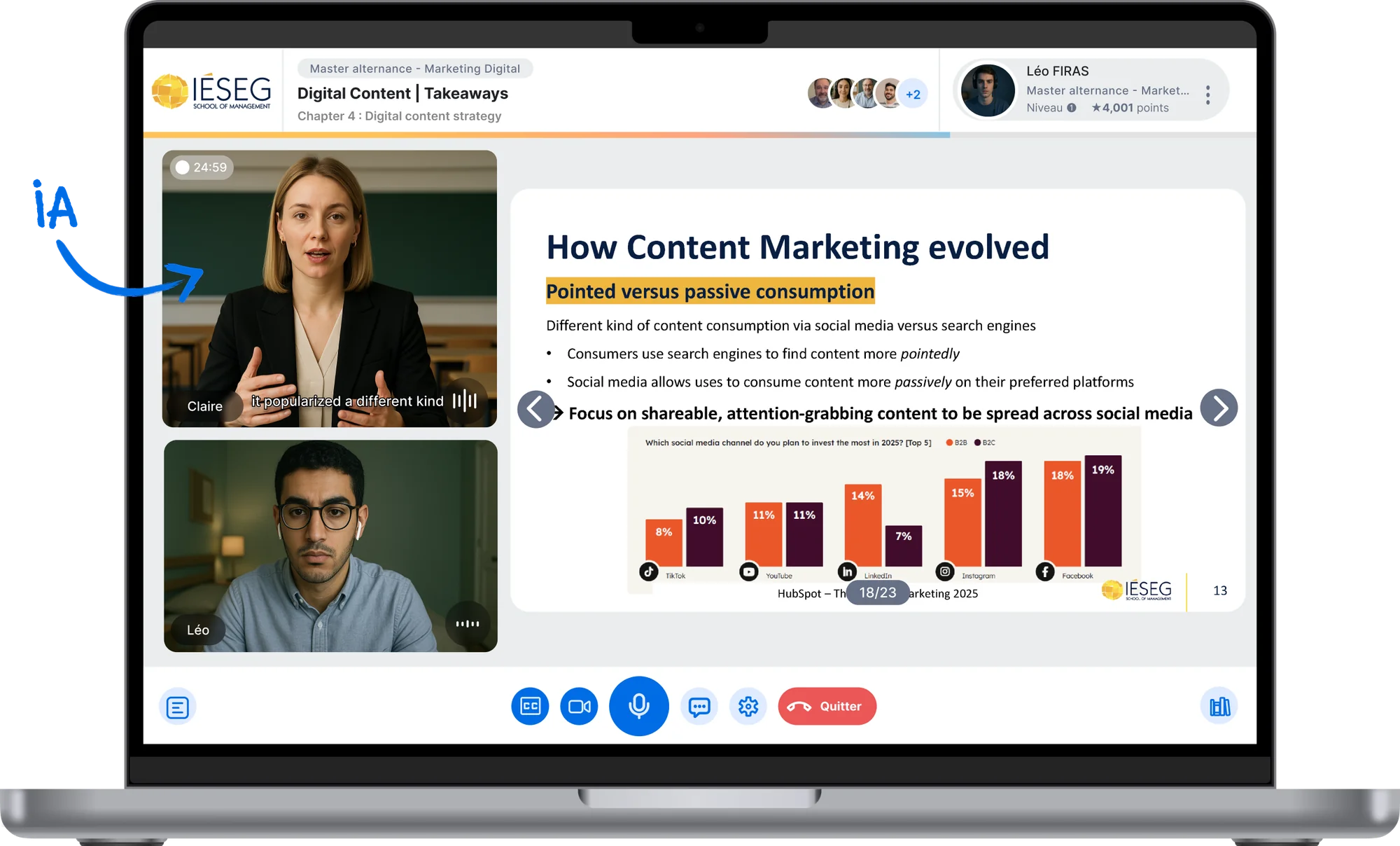 Interface outil auteur Complement — création de module e-learning